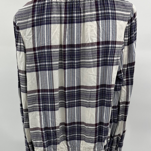 Anthropologie Cloth & Stone  Glacier Plaid Blouse - Size Small - Picture 6 of 10